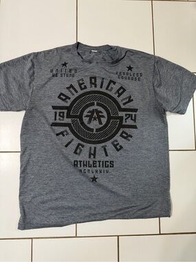 Gray American Fighter Graphic Tee